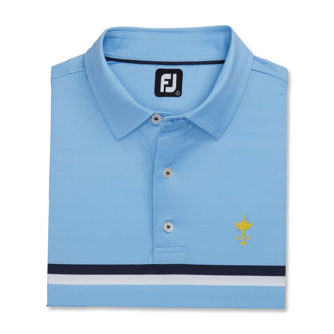 Footjoy 1927 Trophy Double Chest Stripe Self Collar Hemd Herren Blau | QJNUCVR-60