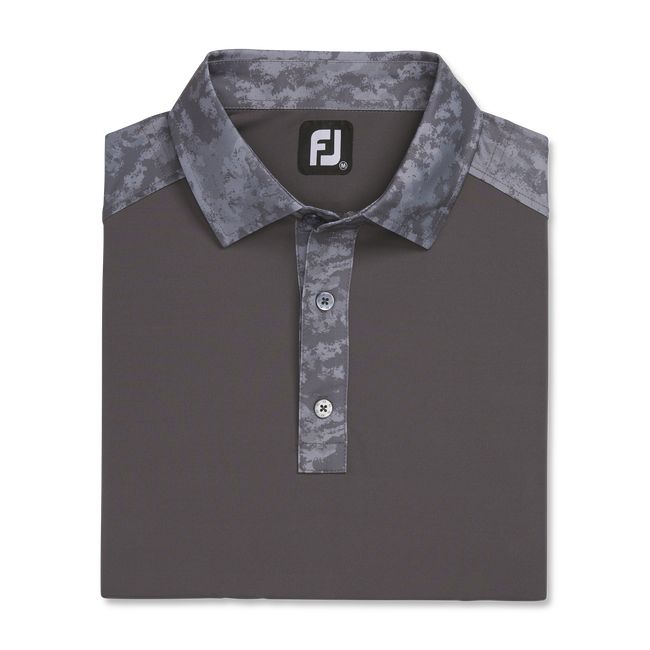 Footjoy Lisle Cloud Camo Trim Self Collar Hemd Herren Dunkelgrau | ERNKMFB-83