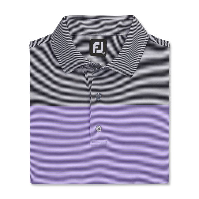 Footjoy Lisle End-On-End Block Self Collar Hemd Herren Grau Lila | XKJAHVL-25