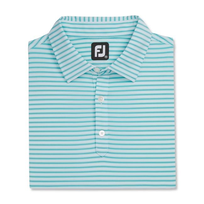 Footjoy Lisle Even Stripe Self Collar Hemd Herren Türkis | TMSZCER-62