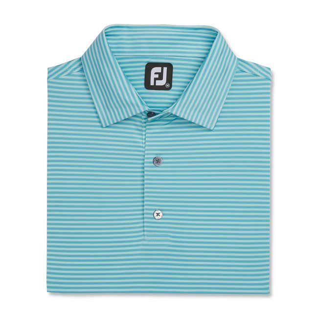 Footjoy Lisle Feeder Stripe Self Collar Hemd Herren Türkis | RQMIFZU-93