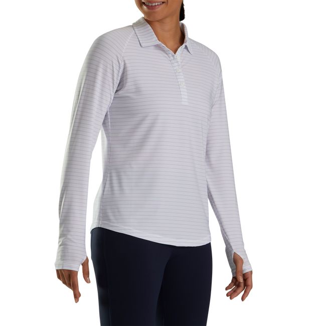 Footjoy Pin Stripe Sun Protection Hemd Damen Weiß | CESGTOR-32