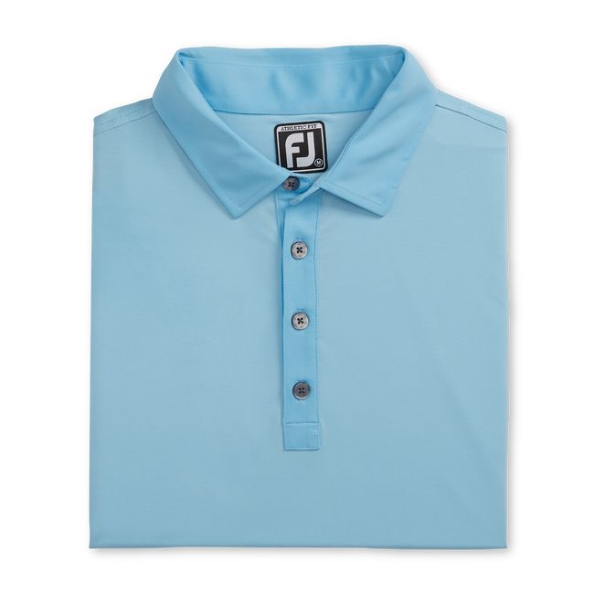 Footjoy Turn Fit Lisle End-On-End Self Collar Hemd Herren Azurblau | SFCXVQO-20