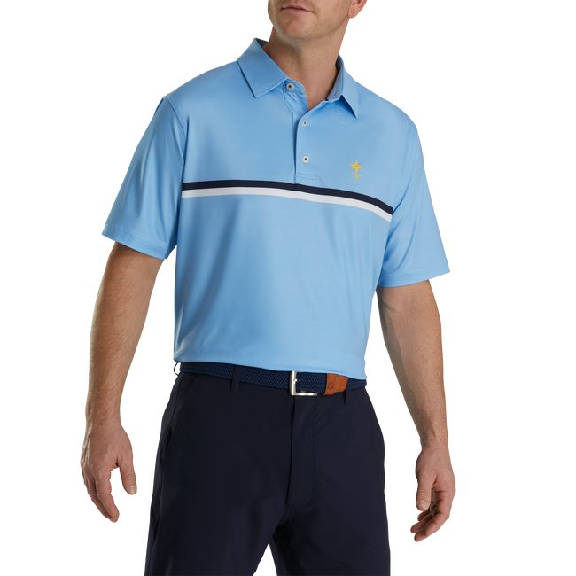 Footjoy 1927 Trophy Double Chest Stripe Self Collar Hemd Herren Blau | QJNUCVR-60