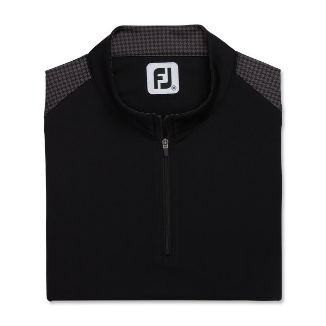 Footjoy 1/4 Zip Houndstooth Trim Hemd Damen Schwarz | KVDZXWL-16