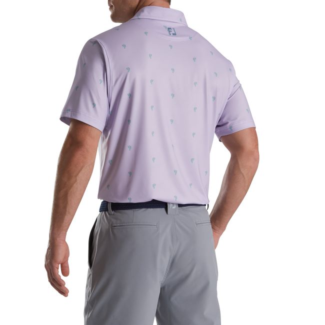 Footjoy Cactus Print Lisle Self Collar Hemd Herren Lila | RJMEQGK-15