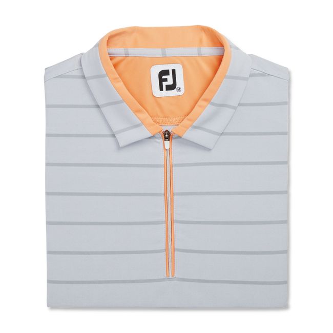 Footjoy Cap Sleeve Birdseye Stripe Jacquard Hemd Damen Grau | YCZXRBA-78