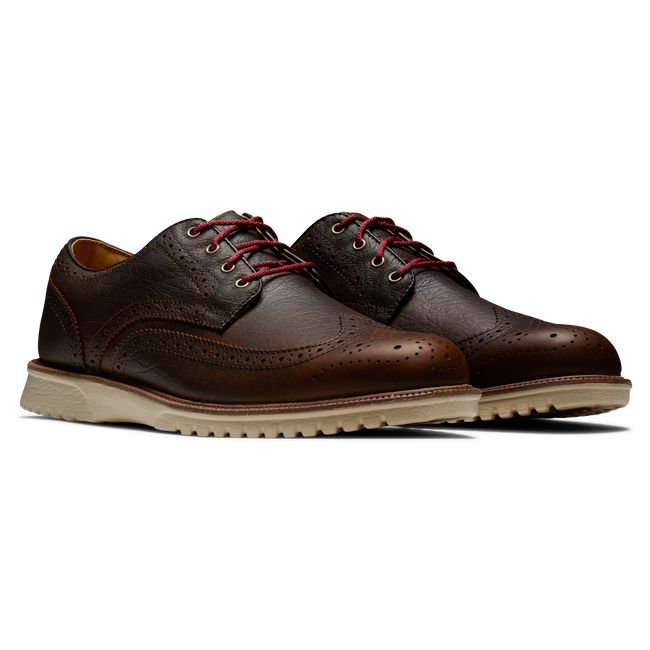 Footjoy Club Casuals Wing Tip Stollen Golfschuhe Herren Braun | MSRNCAX-93