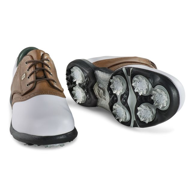 Footjoy Dryjoys Golfschuhe Damen Weiß Braun | RWMGZUJ-30