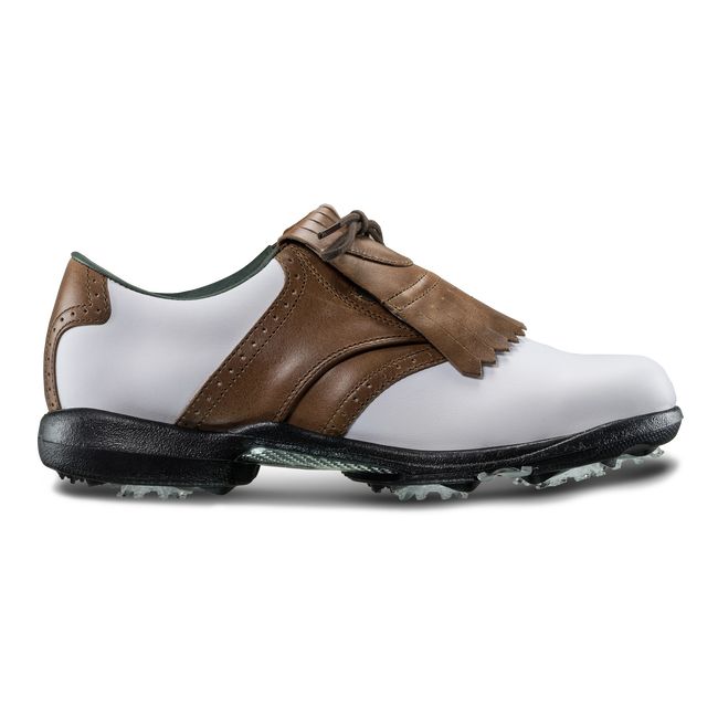 Footjoy Dryjoys Golfschuhe Damen Weiß Braun | RWMGZUJ-30