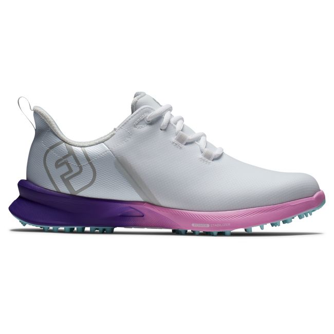 Footjoy Fj Fuel Sport Stollenlose Golfschuhe Damen Weiß Lila | QRSBXAV-95