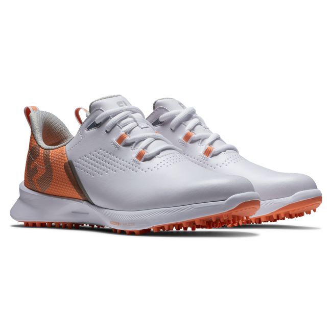 Footjoy Fj Fuel Stollenlose Golfschuhe Damen Weiß Orange | ZKNPHBY-45