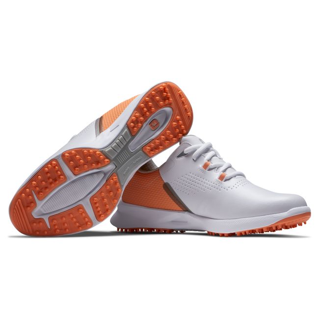 Footjoy Fj Fuel Stollenlose Golfschuhe Damen Weiß Orange | ZKNPHBY-45