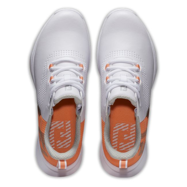 Footjoy Fj Fuel Stollenlose Golfschuhe Damen Weiß Orange | ZKNPHBY-45