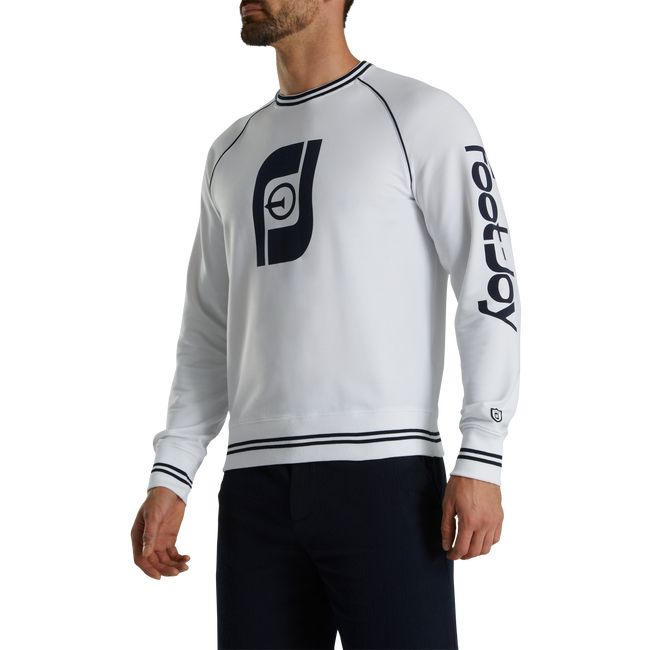 Footjoy French Terry Raglan Crewneck Sweatshirt Herren Weiß | VNAFWDQ-12