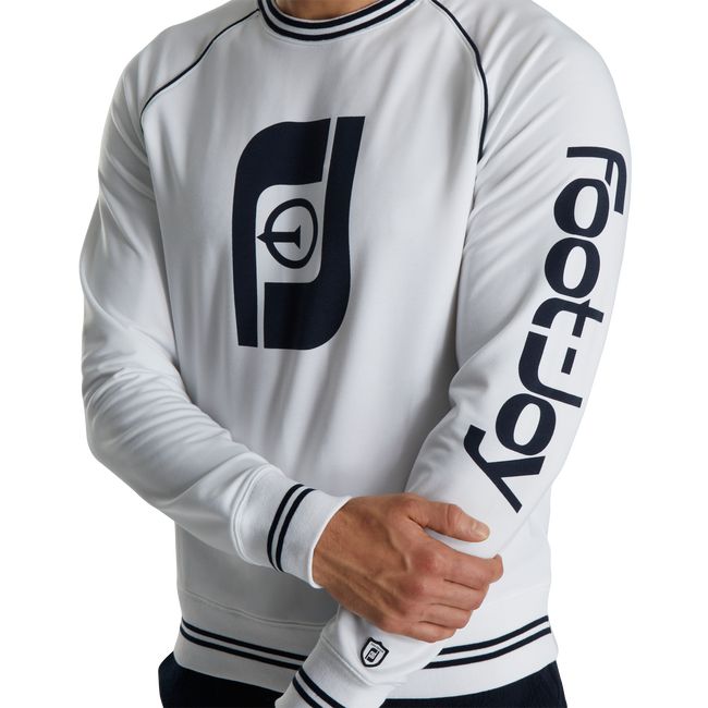 Footjoy French Terry Raglan Crewneck Sweatshirt Herren Weiß | VNAFWDQ-12