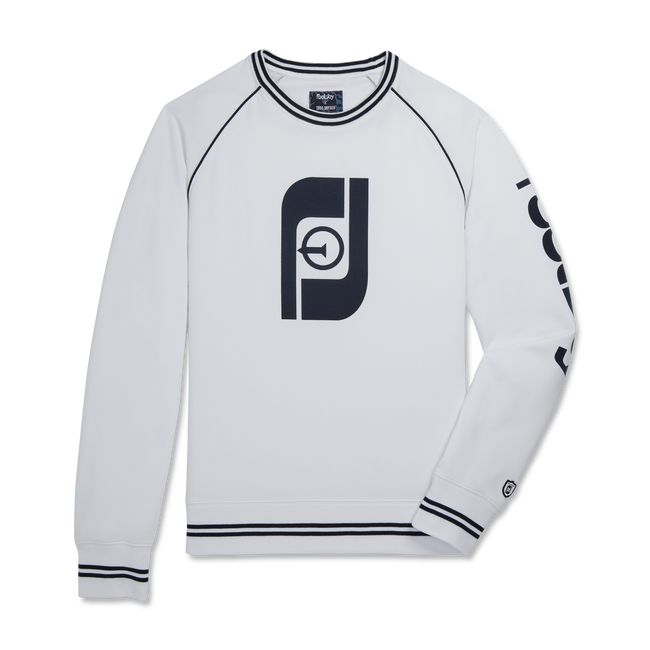 Footjoy French Terry Raglan Crewneck Sweatshirt Herren Weiß | VNAFWDQ-12