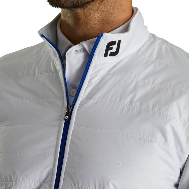 Footjoy Full-Zip Hybrid Jacke Herren Weiß Grau | TGSVNHQ-01