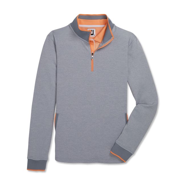 Footjoy Half-Zip Fleece Back Pique Mid-Layer Sweatshirt Damen Grau | VZUOFQK-91