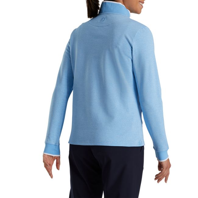 Footjoy Half-Zip Fleece Back Pique Mid-Layer Sweatshirt Damen Blau | ZMTKAJF-79