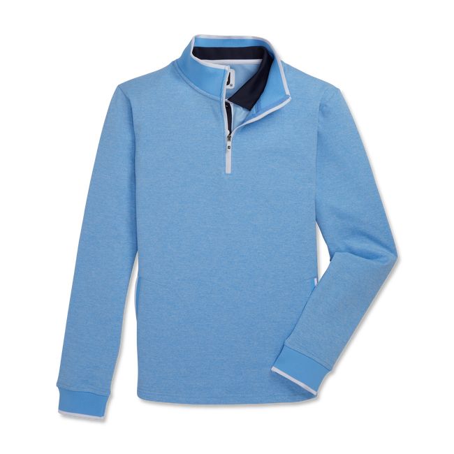 Footjoy Half-Zip Fleece Back Pique Mid-Layer Sweatshirt Damen Blau | ZMTKAJF-79