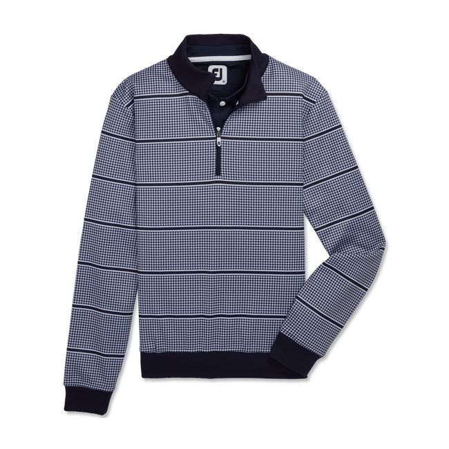 Footjoy Half-Zip Houndstooth Print Mid-Layer Sweatshirt Damen Navy | ZWNITUV-56