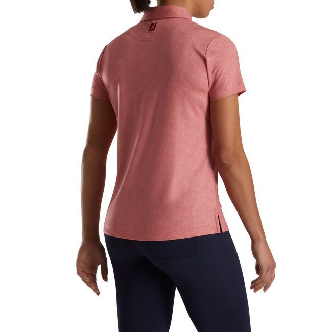 Footjoy Heather Lisle Self Collar Hemd Damen Rot | OBYNCQU-12