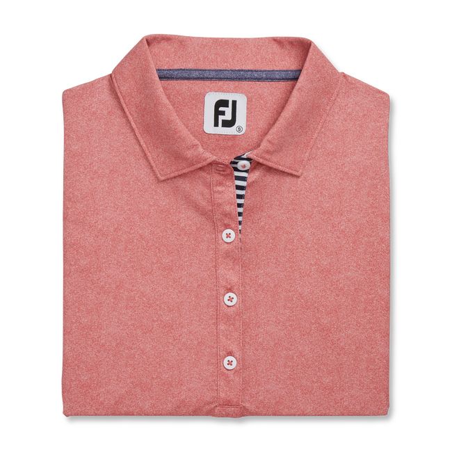 Footjoy Heather Lisle Self Collar Hemd Damen Rot | OBYNCQU-12