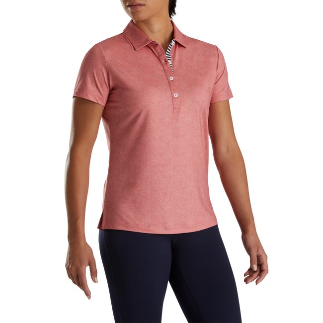 Footjoy Heather Lisle Self Collar Hemd Damen Rot | OBYNCQU-12