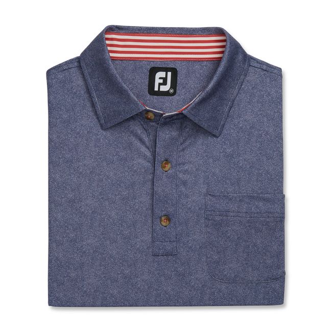 Footjoy Heather Lisle Self Collar Hemd Herren Navy | GXZRLQW-69