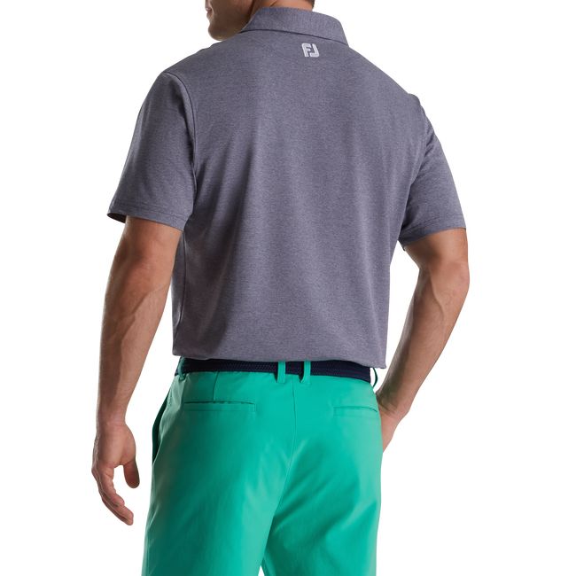 Footjoy Heather Stretch Pique Solid Self Collar Hemd Herren Grau | PJYCXEQ-27