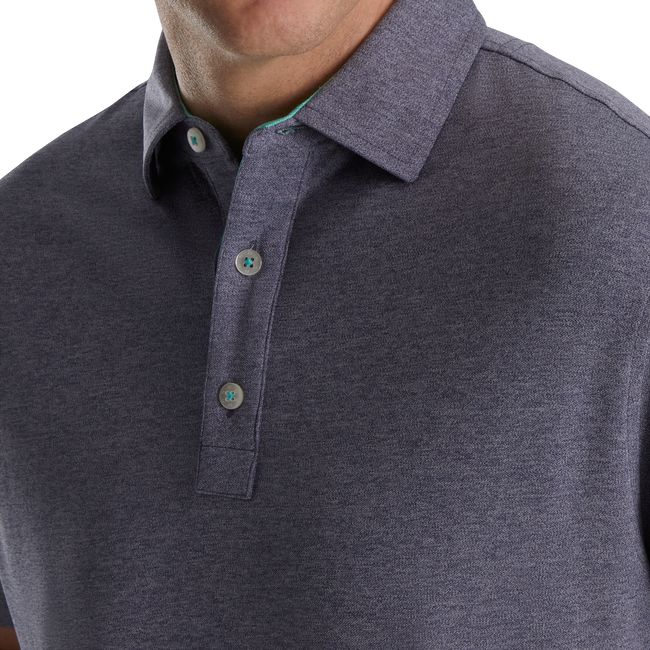 Footjoy Heather Stretch Pique Solid Self Collar Hemd Herren Grau | PJYCXEQ-27