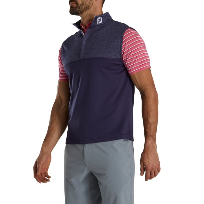 Footjoy Heather Yoke Half-Zip - Fj Tour Collar Weste Herren Navy | YKDUBRQ-16