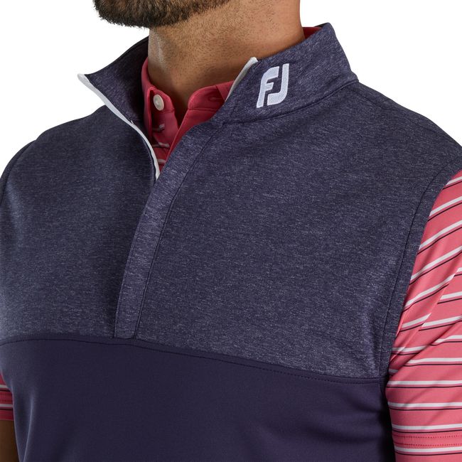 Footjoy Heather Yoke Half-Zip - Fj Tour Collar Weste Herren Navy | YKDUBRQ-16