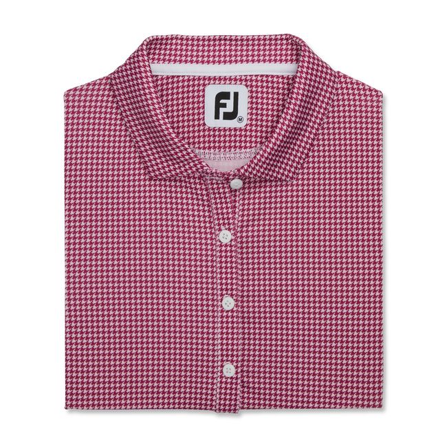 Footjoy Houndstooth Lisle Hemd Damen Rosa | ZAGRIBC-13