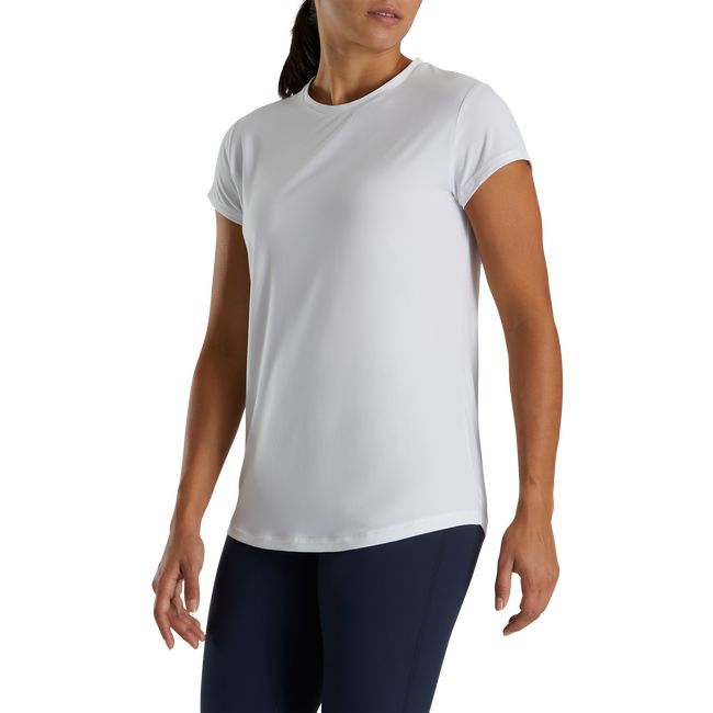 Footjoy Kurzes Sleeve Crew Neck Hemd Damen Weiß | BMTIGNE-08