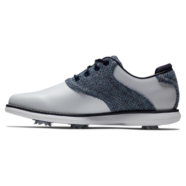 Footjoy Lewis Traditions Stollen Golfschuhe Damen Weiß Blau | ZSBXNDY-65