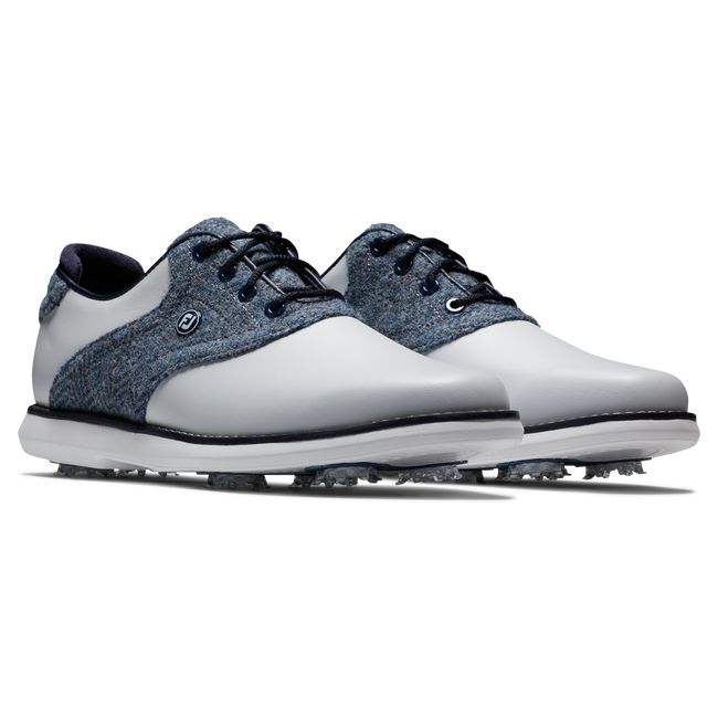 Footjoy Lewis Traditions Stollen Golfschuhe Damen Weiß Blau | ZSBXNDY-65