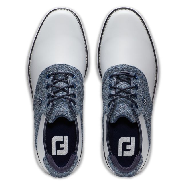 Footjoy Lewis Traditions Stollen Golfschuhe Damen Weiß Blau | ZSBXNDY-65