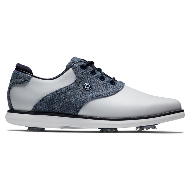 Footjoy Lewis Traditions Stollen Golfschuhe Damen Weiß Blau | ZSBXNDY-65