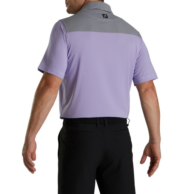 Footjoy Lisle End-On-End Block Self Collar Hemd Herren Grau Lila | XKJAHVL-25