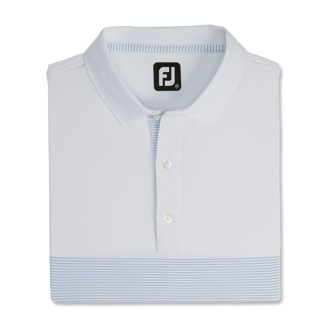 Footjoy Lisle Engineered Pin Stripe Self Collar Hemd Herren Weiß | FEKASZI-97