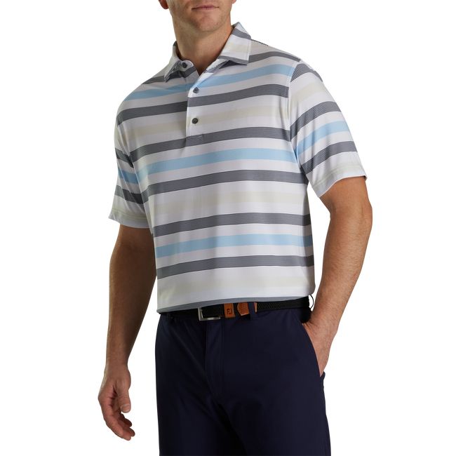 Footjoy Lisle Light Stripe Self Collar Hemd Herren Mehrfarbig | NBRGYCP-83