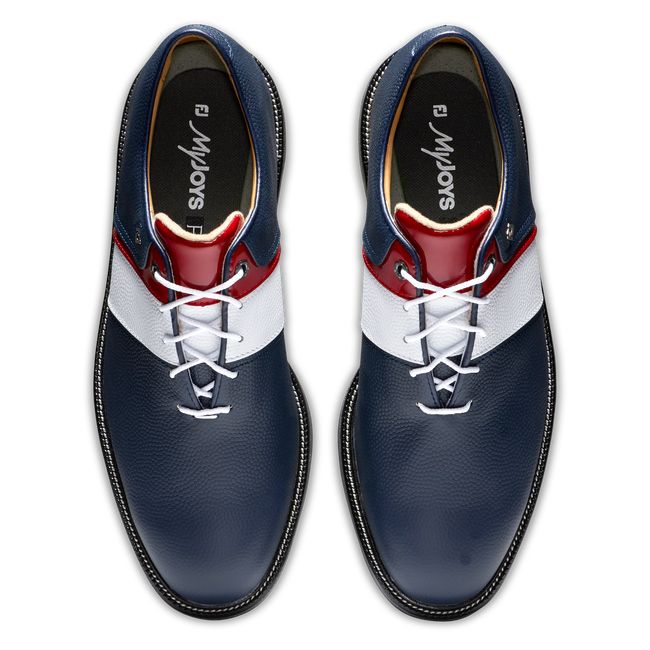 Footjoy Myjoys Premiere Series - Packard Stollen Golfschuhe Herren Navy Weiß | XPUCYLI-06