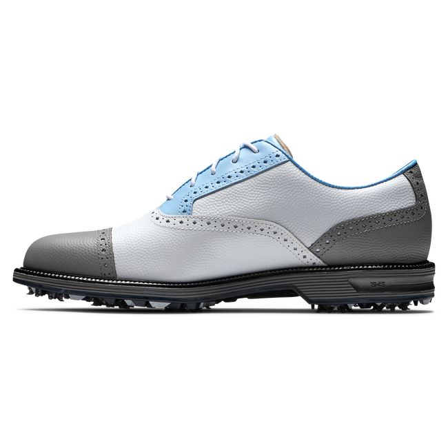 Footjoy Myjoys Premiere Series - Tarlow Stollen Golfschuhe Herren Weiß Hellblau Grau | KHTCPSD-63