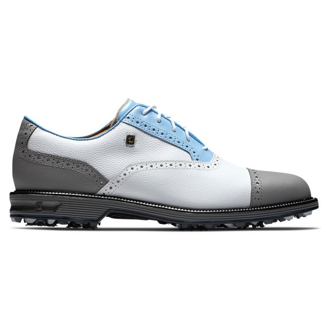 Footjoy Myjoys Premiere Series - Tarlow Stollen Golfschuhe Herren Weiß Hellblau Grau | KHTCPSD-63