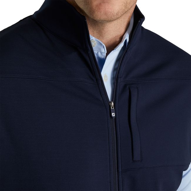 Footjoy Ottoman Knit Full-Zip Weste Herren Navy | JUSZMOK-05