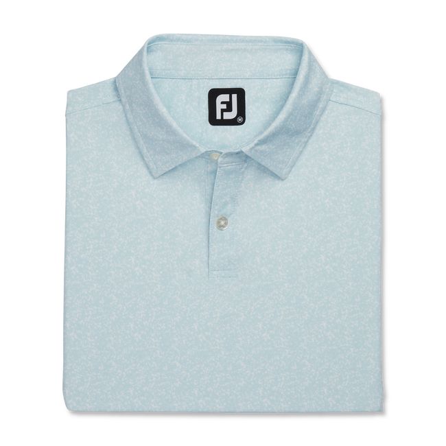 Footjoy Paint Splatter Print Lisle Self Collar Hemd Herren Azurblau Weiß | NHITUYG-30