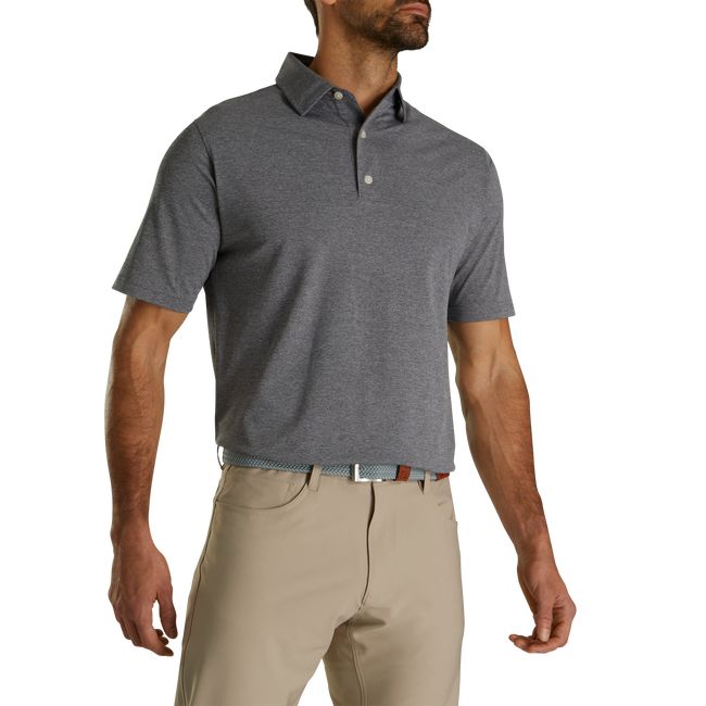 Footjoy Performance Stretch Pique Solid Self Collar Hemd Herren Grau | AZRFBXW-26