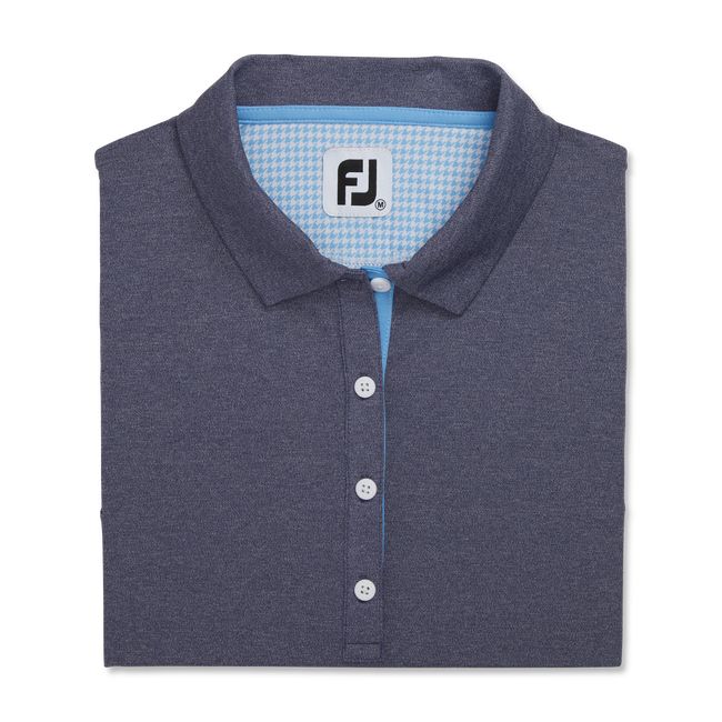 Footjoy Pique Ärmellose Houndstooth Trim Hemd Damen Navy | UTWZFAO-09